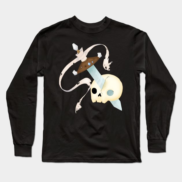 Skull with sword Long Sleeve T-Shirt by KamyShek89